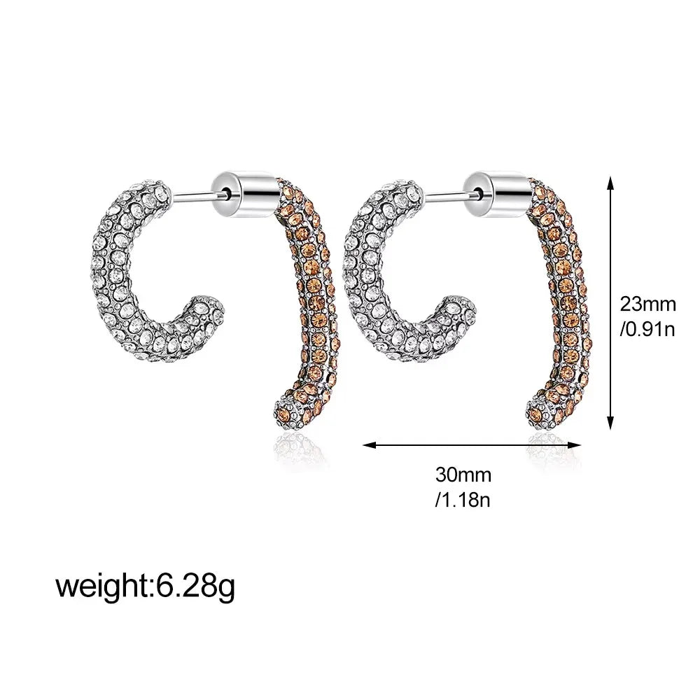 Stainless Steel Mix Color PVD Round Tube O-Shaped Hoop Earrings for Women Vintage Zircon Huggie Ear Ring Waterproof Jewelry Gift