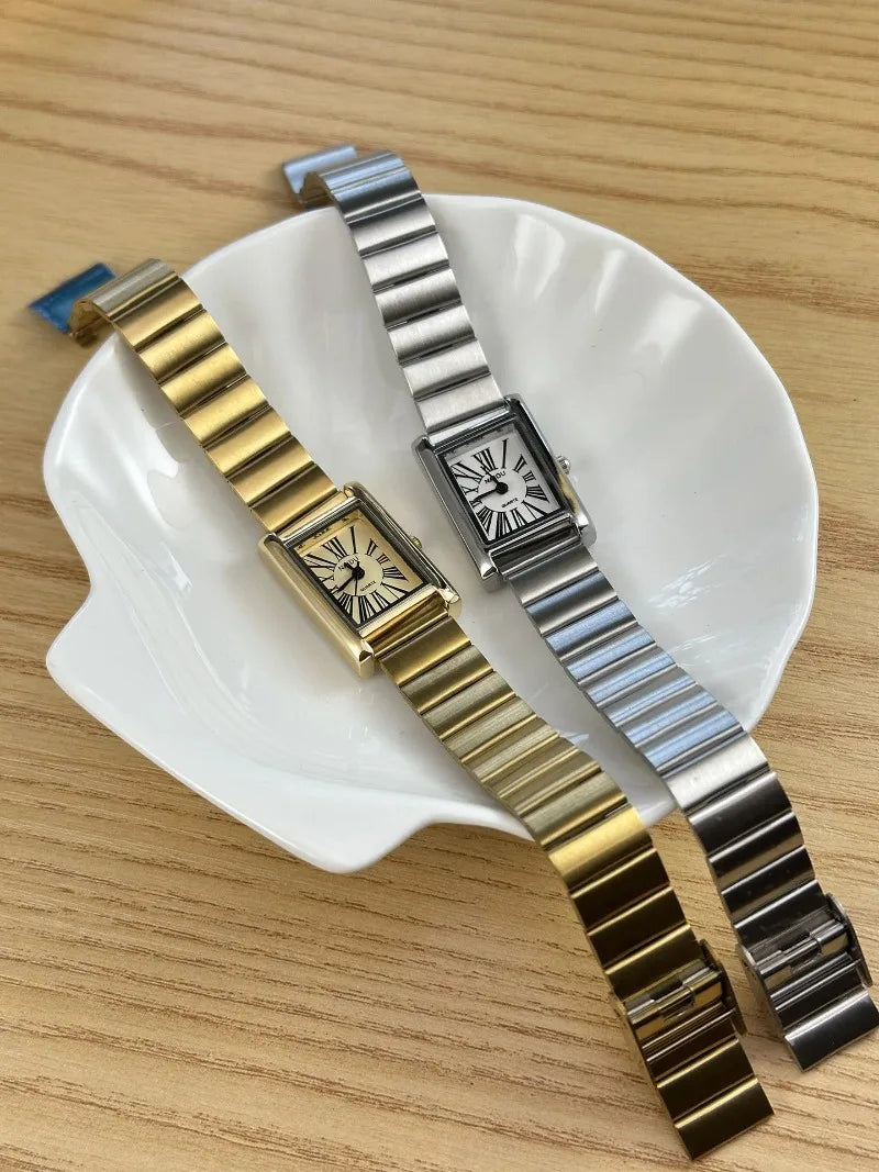Vintage Small Gold Watch for Women Luxury Rectangular Watch Classic Quartz Women's Wristwatch Dropshipping Relojes Para Mujer