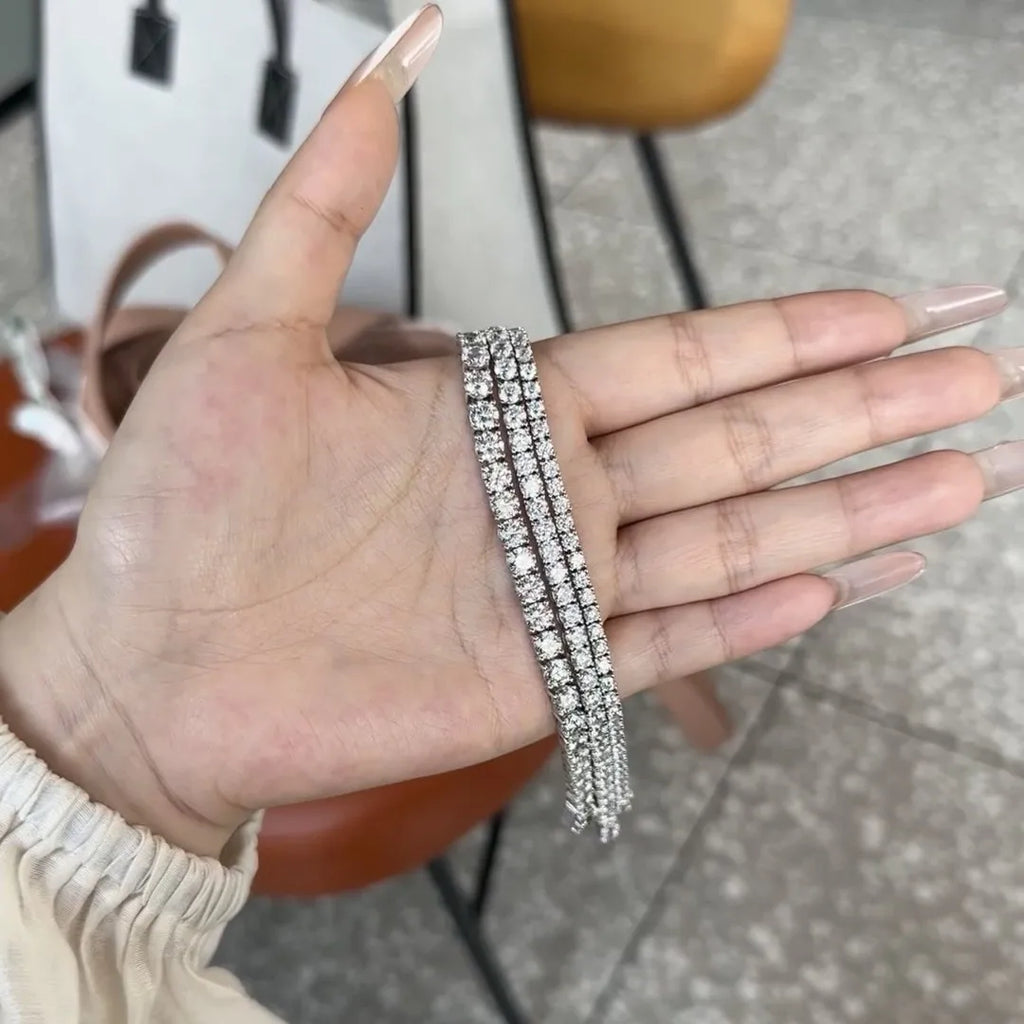 Factory Price Unisex Hip Hop Moissanite Tennis Chain for Women S925 Sterling Silver Gold Man Bracelet Hiphop Jewelry