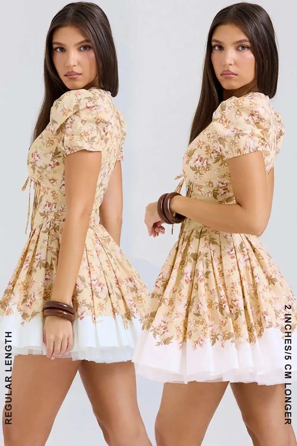 Townlike Patchwork Print Waiist Wrap A-line Pleated Dress Women Mini 2024 Summer Dress V Neck Nightclub Sexy Party Dresses