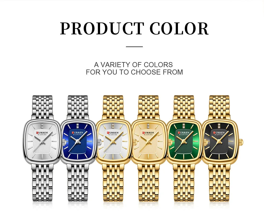 CURREN 9093 Women's Square Waterproof Watch; Simple Casual Women's Watch; Fashionable Women's Watch Ladies' wristwatch