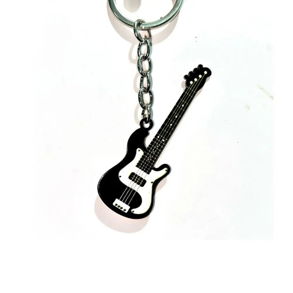 Key Chain Hip Hop Guitar Key Chain Cool Metal Guitar Keyring Creative Colorful Musical Instrument Keychain Man Women