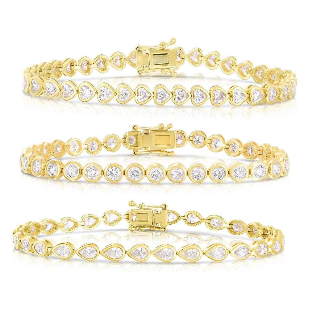 5A Cubic Zirconia CZ Tennis Bracelet 17CM 19CM Bezel Setting Simple Classic Women Girl Chain Jewelry