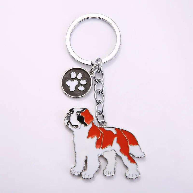 Cute Animal Keychains Lovely Husky Teddy Golden Retriever Dog Keyring Car Decor Hanging Pendant  for Pet Dog Lovers Gifts