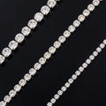2mm/3mm/4mm Stainless Steel Cubic Zircon Shiny Crystal Chain Necklace Silver/Gold Color Women‘s Jewelry Gift DIY Accessories