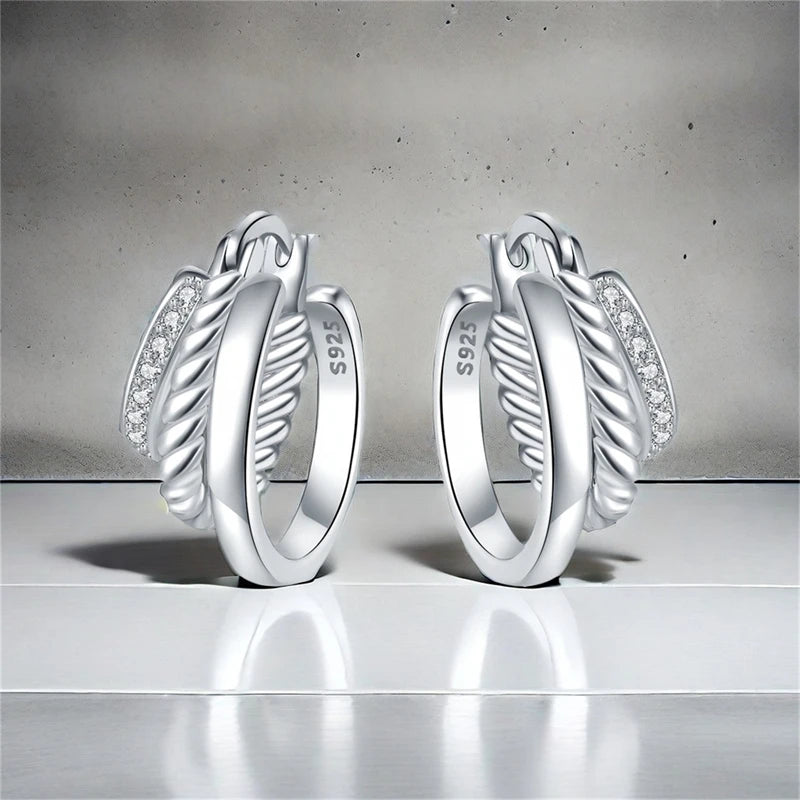 925 Sterling Silver Earrings Simple Star Moon insect Starlight Earrings For Women Wedding Engagement Charm Earrings Jewelry Gift