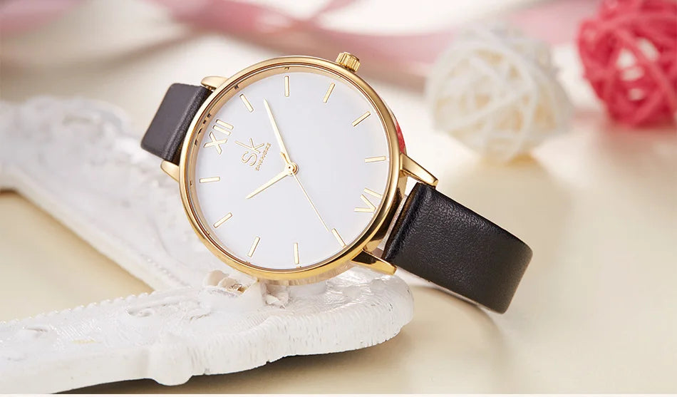 SHENGKE New Fashion Women Watches Top Brand Elegant Woman's Quartz Wristwatches Luxury Golden Clock for Lady Relogio Feminino