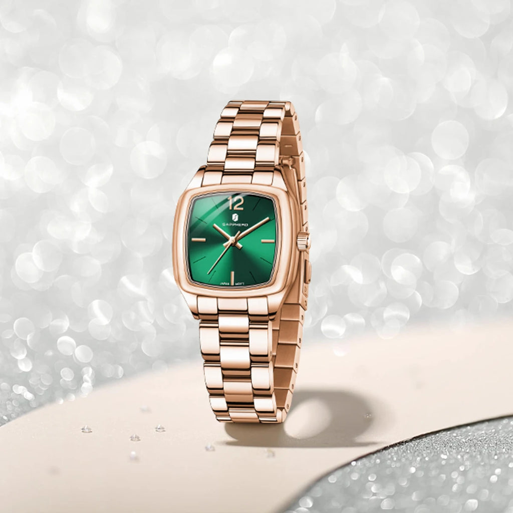 SAPPHERO Elegant Women's Watch Luxury Ultra Thin Stainless Steel Quartz Watch Light Luxury Waterproof Watch Sports Wrist Watch