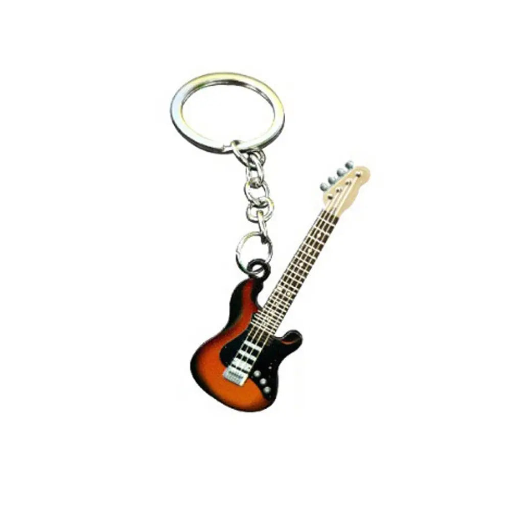 Key Chain Hip Hop Guitar Key Chain Cool Metal Guitar Keyring Creative Colorful Musical Instrument Keychain Man Women