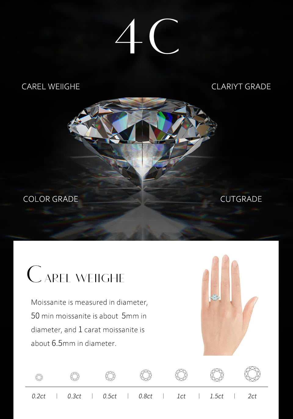 MINTYBOX Clover Moissanite 18k Gold Plated Diamond Wedding Band Ring For Women S925 Silver Engagement Party Fine Jewelry Gift