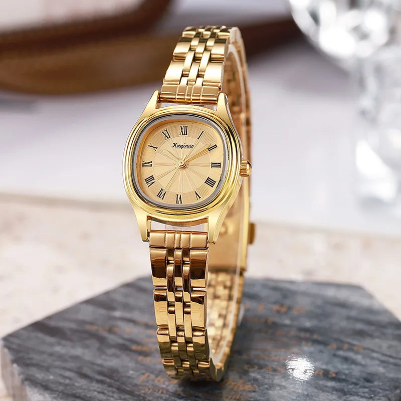 New Small Watch for Women Stainless Steel Oval Dial Student Exam Watch Simple Design Luxury Gift Wristwatches Dropshipping Clock