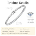 Lnngy Certified 3MM 0.1ct Full Moissanite Tennis Bracelet For Women Men 14K Gold Filled Bracelets Shiny Hand Jewelry Gift