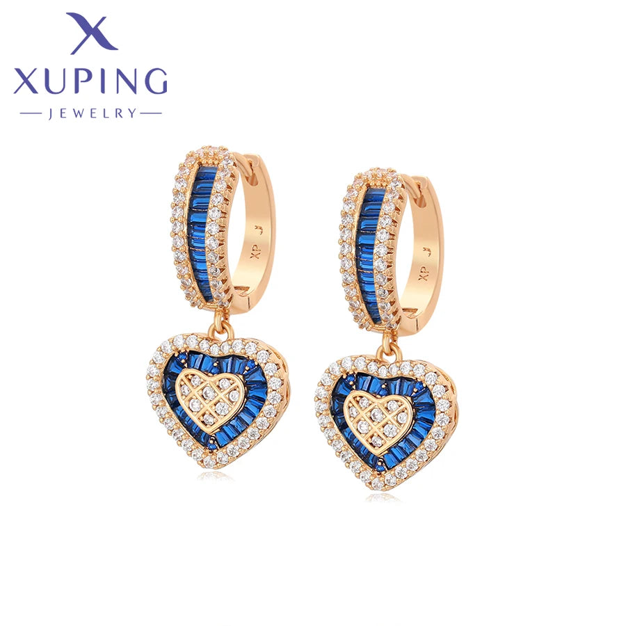 Xuping Jewelry Fashion Romantic Love Style Gold Color Huggies Earrings for Women Girlfriend Party Gift X001002627