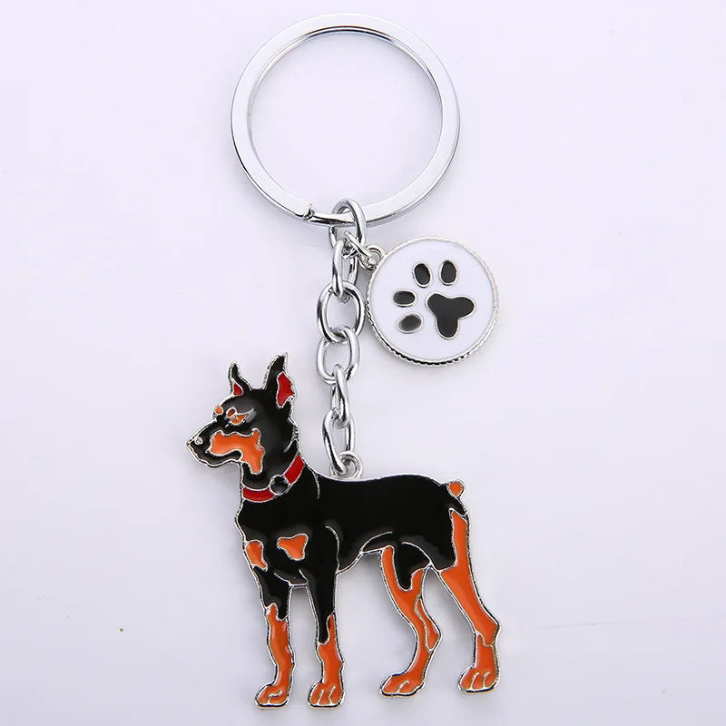 Cute Animal Keychains Lovely Husky Teddy Golden Retriever Dog Keyring Car Decor Hanging Pendant  for Pet Dog Lovers Gifts