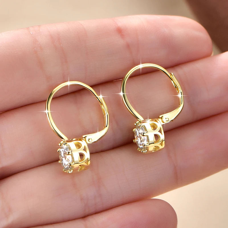 RAPRGOLD 1.0CT Round Moissanite Classic Clip Hoop Earrings for Women 14K Gold Filled Delicate Huggie Jewelry Anniversary Gifts
