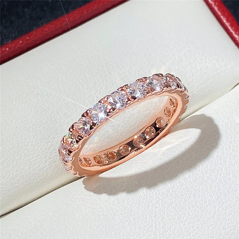 925 Sterling Silver Finger Ring for Women Shiny Cubic Zirconia Delicate Female Accessories Versatile Jewelry Gifts