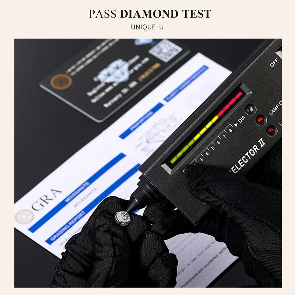Modern Hoop Earrings for Women Real D Color Moissanite Dangle Huggie Drop Earrings Silver 925 Original Wedding Jewelry for Girl
