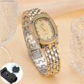 Fashion GREALY Brand Luxury Oval Dial Rhinestone Ladies' Watch  Gold Silver zinc alloy Quartz Wristwatch for Women