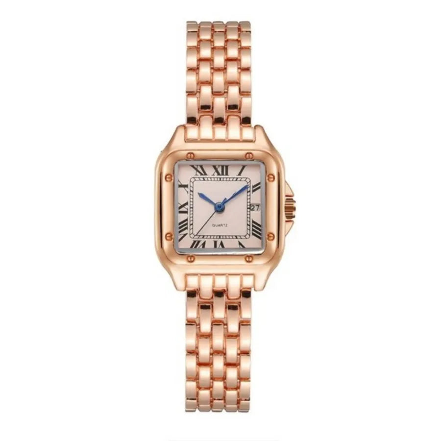 Light-luxury Ladies Watches Business Women Watch High-end Fashionable Roman scale Steel Strip Quartz Wristwatch for Couple man