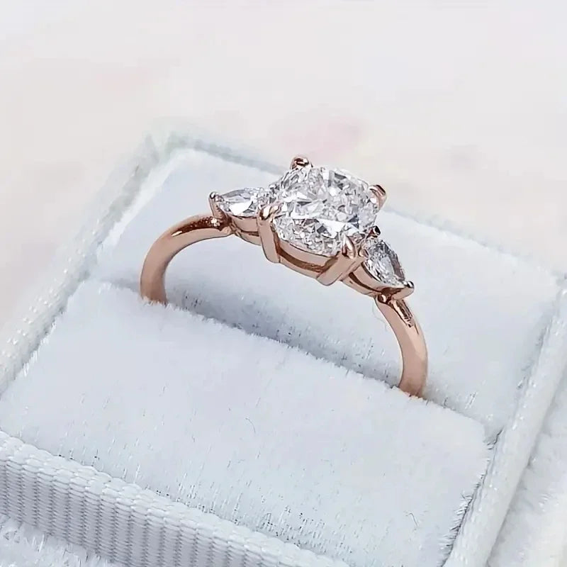 CAOSHI Stylish Luxury Bright Zirconia Rings for Women Fashion 3 Colors Available Finger Jewelry Lady Engagement Accessories Gift