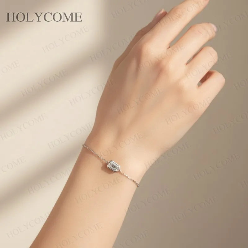 Dainty Custom Bracelet Moissanite Multishapes 1CT-2CT D Color Minimalist Jewelry for Daily Wear Christmas Special Occasions