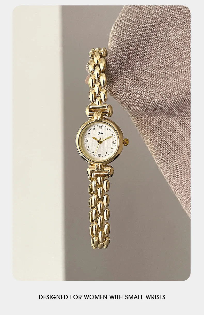 Women's Watch Simple Retro Bracelet Watches Small and Exquisite Versatile Steel Belt Ladies Fashion Quartz Clock Wristwatches