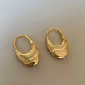 Smooth Metal Chunky Hoop Earrings for Women Girls Fashion Round Elliptic Hollow Circle Hoops Statement Earrings Punk OL Jewelry