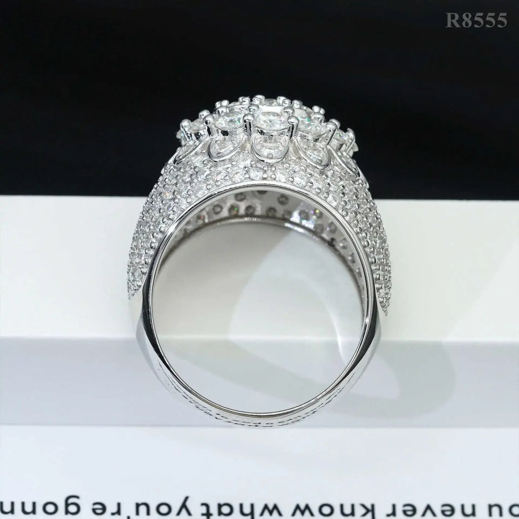 New  Modern Moissanite Rings for Men Hip hop Mosaic Ring Original 925 Sterling Silver Jewelry Moissanite Diamond Rings for Men