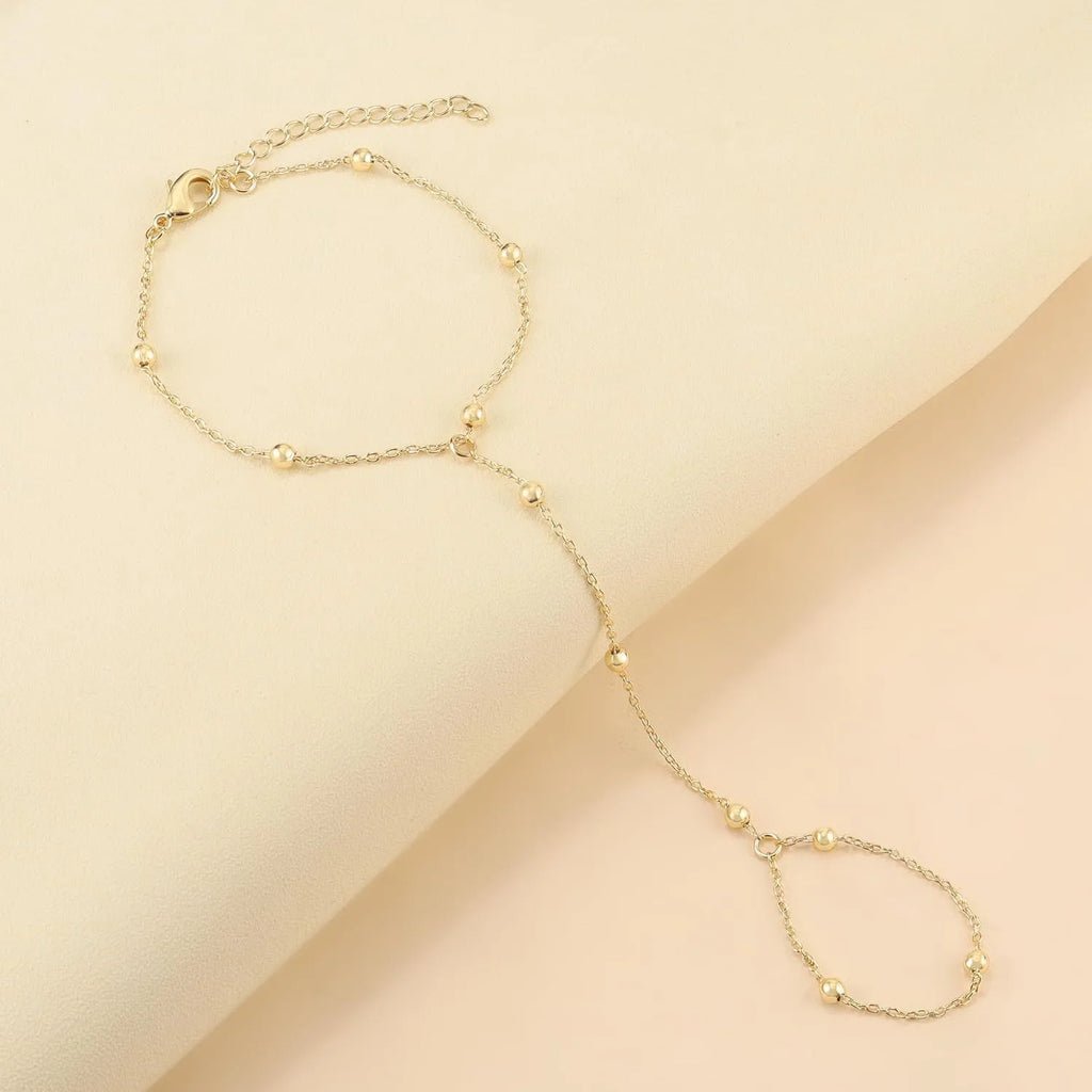 Dainty Bracelets for Women Hand Chain for Women Trendy K Gold Plated Hand Chain Jewelry Gift for Women Birthday Gifts Party