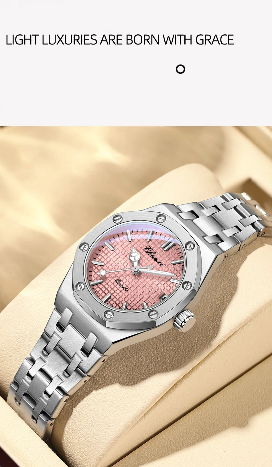 CHENXI Solid Steel Strip Women's Watches Ladies Casual Fashion Small Grid Dial Quartz Wristwatch for Girl Waterproof Luminous
