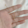 925 Sterling Silver Simple Delicate Zircon Flower pendant Necklace for Women Korea Sweet Temperament Jewelry Accessories