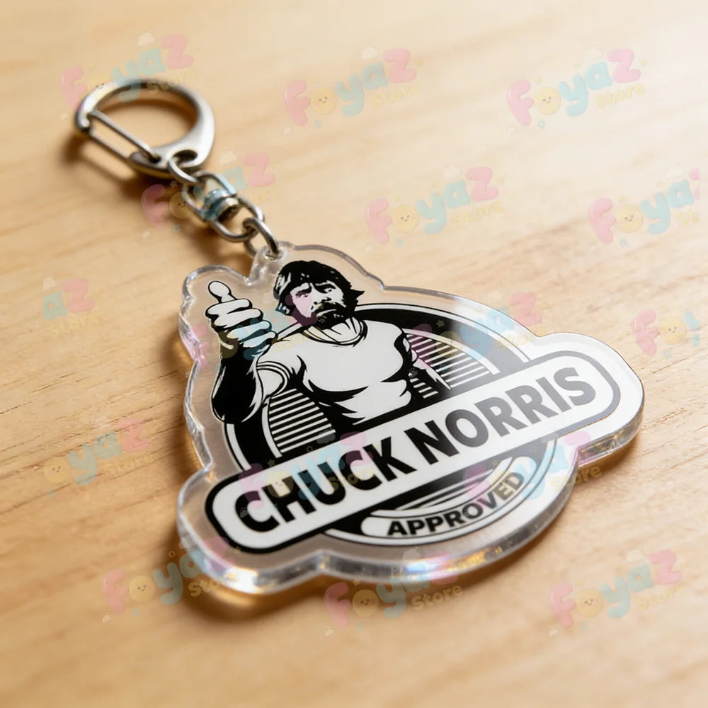 Funny Chuck Norris Actor Keychains for Accessories Bag Charm Meme Keyrings Jewelry Friends Birthday Gifts