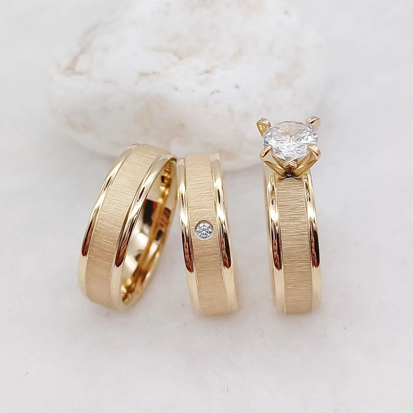 Wedding Engagement Rings Set For Couples Lover's Alliance Bands Designer cz Diamond 18k gold plated Promise Rings Jewelry Women