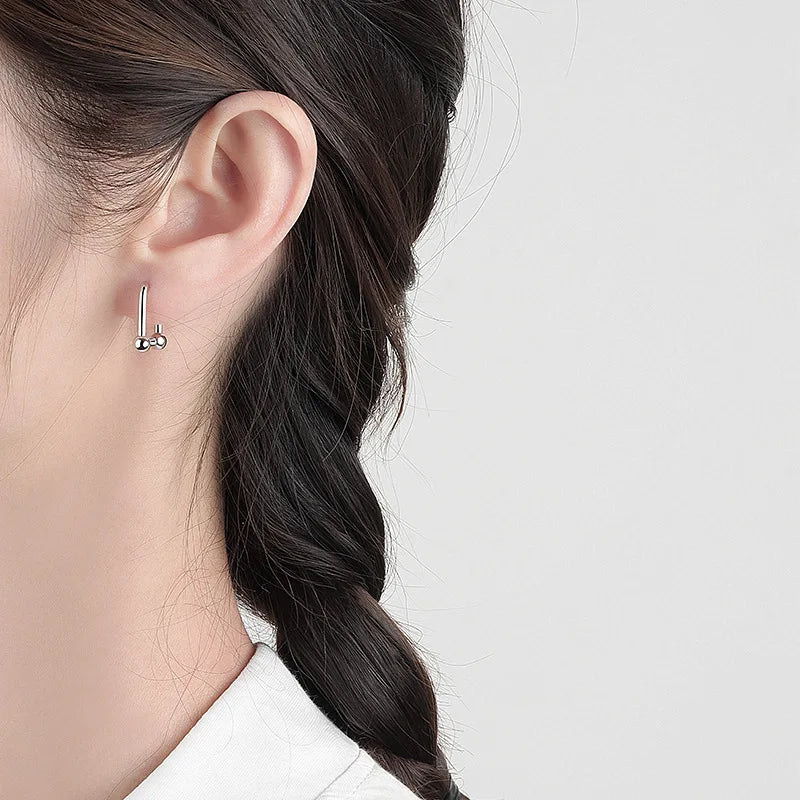 925 Sterling Silver U-shaped HorseShoe Hoop Earrings for Women Female Jewelry S925 Wedding Party Jewelry Gift Aretes De Mujer