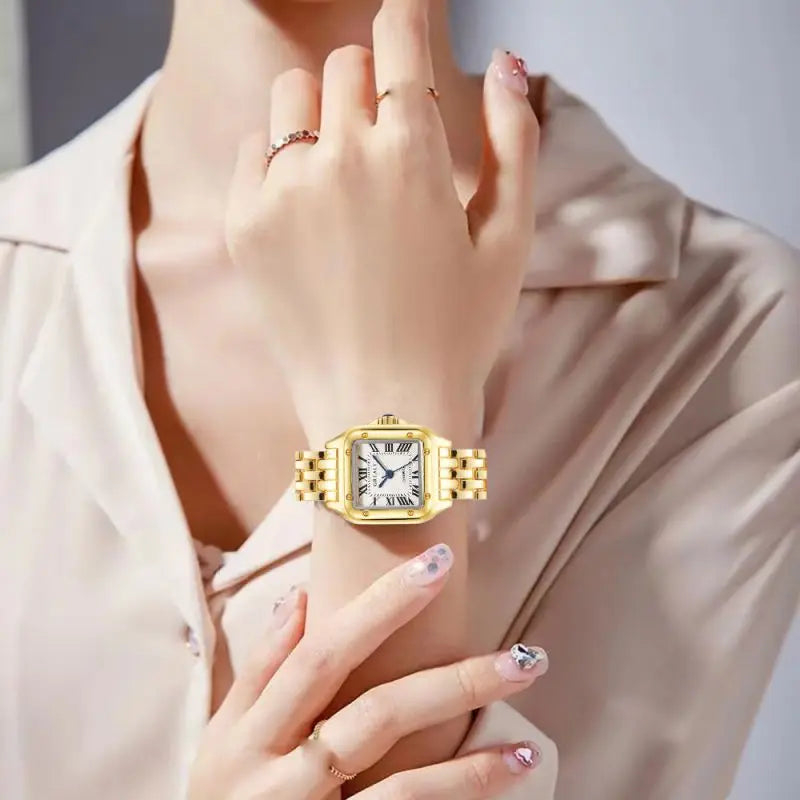 Luxury Women's Watches Classic Brand Square Ladies Quartz Wristwatches Alloy Strap Business Female Clock Bracelet watch