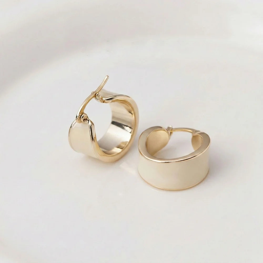 Simple and fashionable jewelry 18K gold-plated metal drop glaze exaggerated earrings modern women's daily accessories jewelry