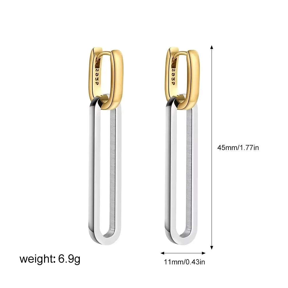 Stainless Steel Mix Color PVD Round Tube O-Shaped Hoop Earrings for Women Vintage Zircon Huggie Ear Ring Waterproof Jewelry Gift