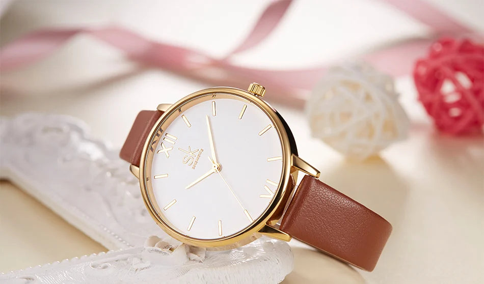 SHENGKE New Fashion Women Watches Top Brand Elegant Woman's Quartz Wristwatches Luxury Golden Clock for Lady Relogio Feminino