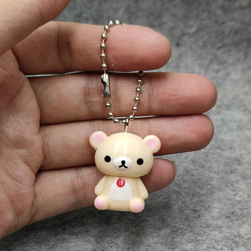 Rilakkuma Korilakkuma Key Chain Couple Relax Bear Cute Keychains New Bags Car Keys Ring Pendant Decor Kids Toys Best Friend Gift