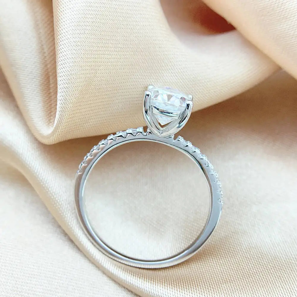 SG Oval Cut 1CT 2CT 3CT D Color Moissanite Rings For Women Lab Diamond Wedding Promise Band S925 Sterling Silver Jewelry