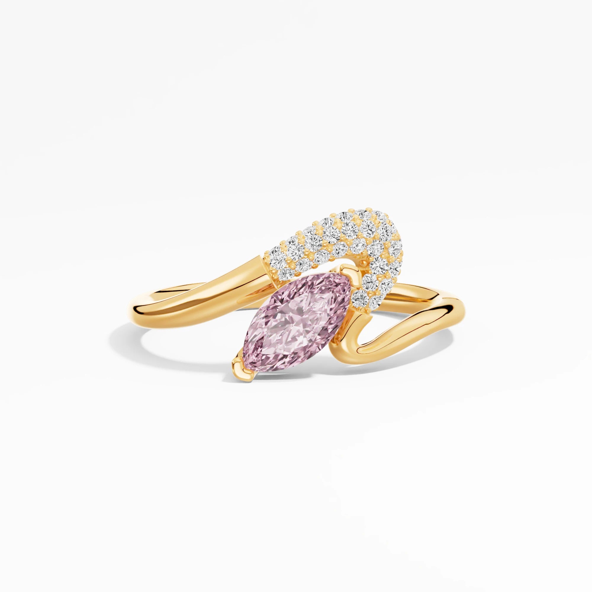 Wholesale Pink Marquise White Moissanite Classic Prong Set Certified Eternity Band Ring 0.69 Ctw Rhodium Plated B2B Bulk Orders