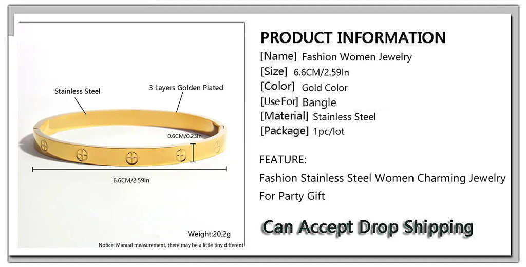 MHS.SUN Simple Cross Stainless Steel Bangle Can Open Bracelet For Women Men Waterproof Gold Color Daily Cuff Jewelry 1PC