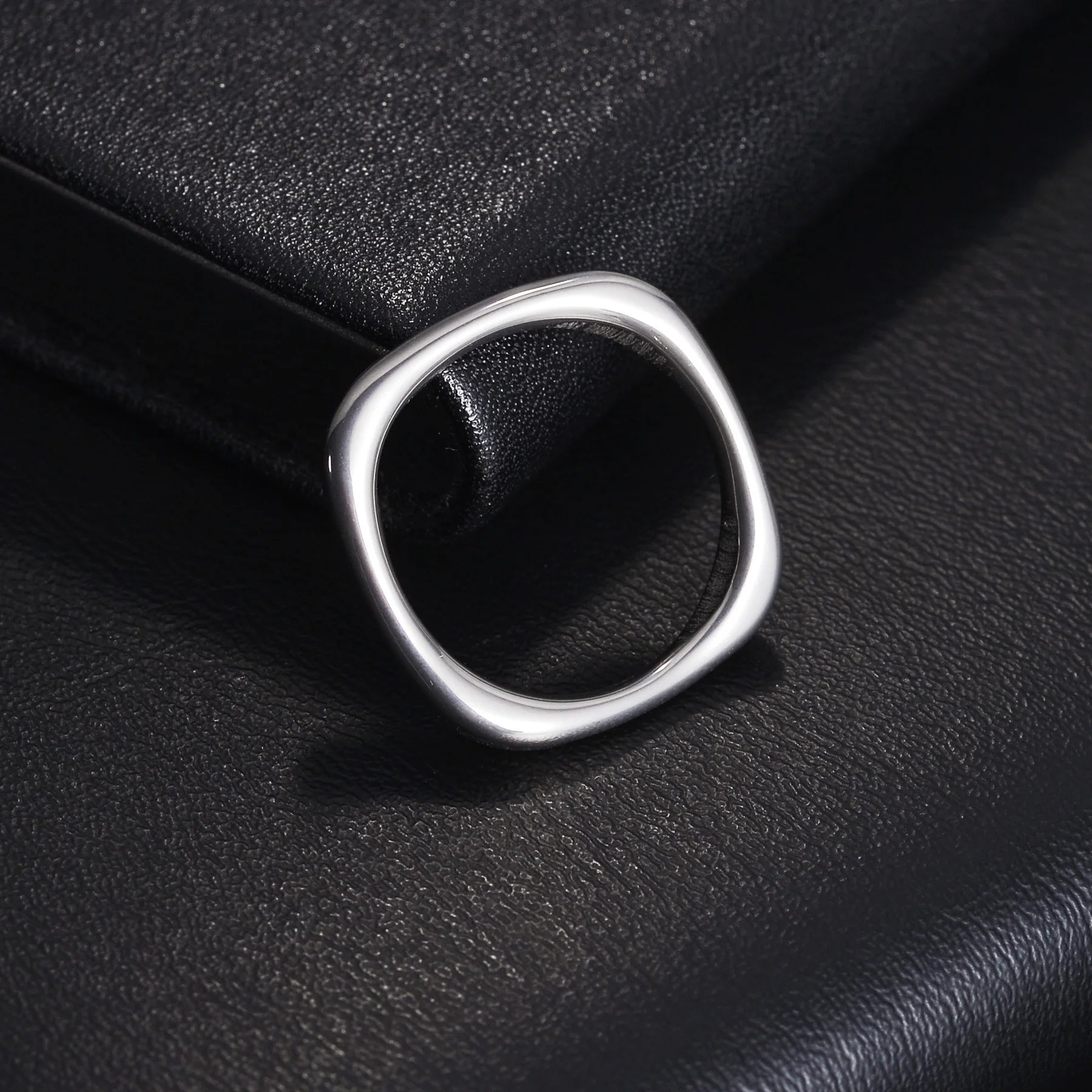 Trendy Dainty Square Ring Women Stainless Steel Geometric Thin Design Gold Silver Color Fashion Jewelry Gifts