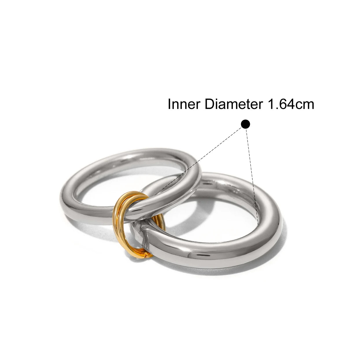 Yori Dainty 18K Gold Plated Stainless Steel Stacking Ring for Women Hypoallergenic Waterproof Fine Jewelry