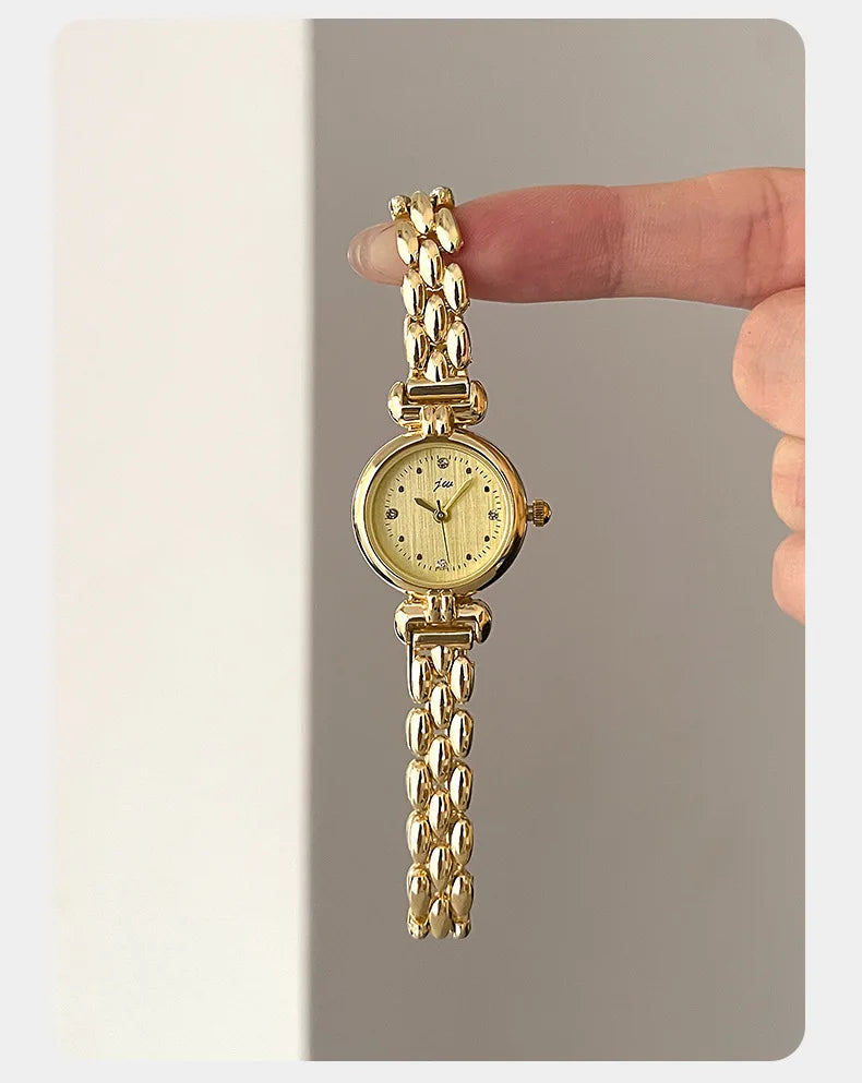 Women's Watch Simple Retro Bracelet Watches Small and Exquisite Versatile Steel Belt Ladies Fashion Quartz Clock Wristwatches