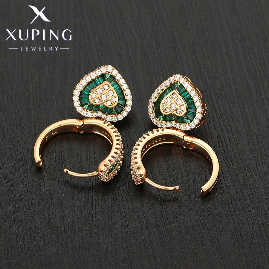 Xuping Jewelry Fashion Romantic Love Style Gold Color Huggies Earrings for Women Girlfriend Party Gift X001002627