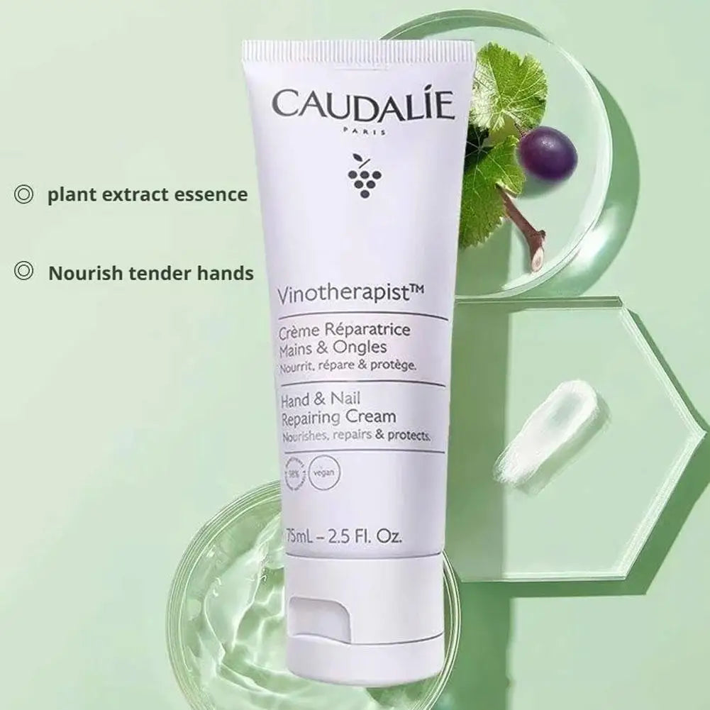 Caudalie Korea 75ml Grapeseed Hand Cream -Hydrates Moisturizes Nourishes Brightens Improves Elasticity Softens Reduces Roughness