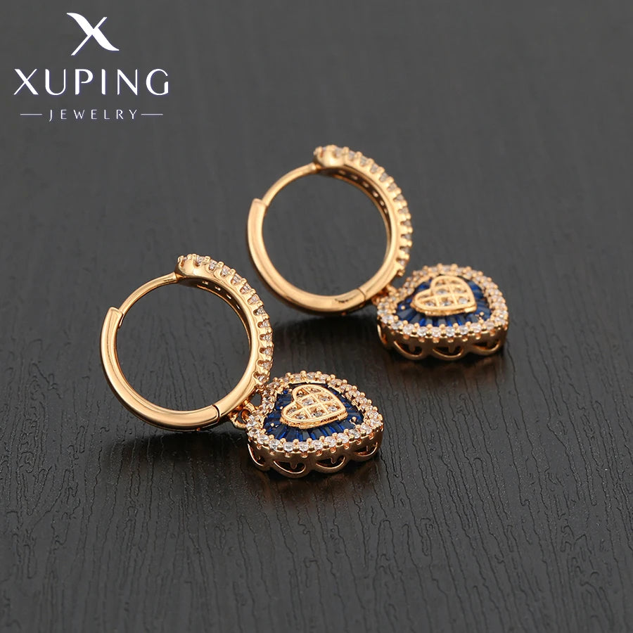 Xuping Jewelry Fashion Romantic Love Style Gold Color Huggies Earrings for Women Girlfriend Party Gift X001002627