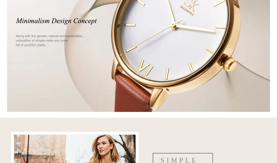 SHENGKE New Fashion Women Watches Top Brand Elegant Woman's Quartz Wristwatches Luxury Golden Clock for Lady Relogio Feminino