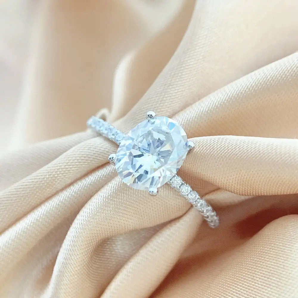 SG Oval Cut 1CT 2CT 3CT D Color Moissanite Rings For Women Lab Diamond Wedding Promise Band S925 Sterling Silver Jewelry